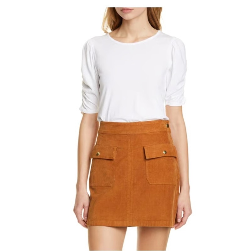 FRAME MINI CORDUROY BAILEY FLAP POCKET SKIRT
